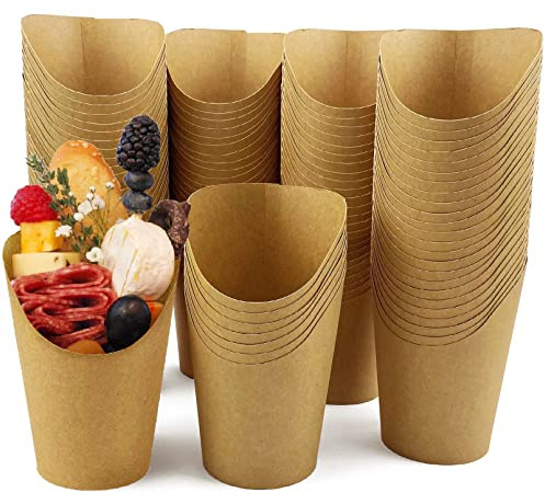 CAMKYDE 100 Pcs French Fries Holder, 12oz Disposable Paper French Fry Cups Charcuterie Cups for all Occasions (12oz)