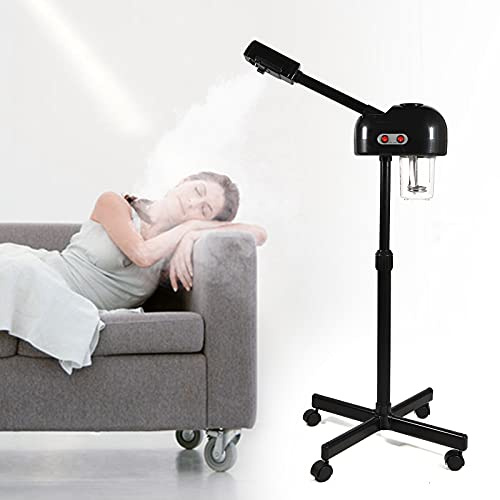 Vapozon Ozon Bedampfer 800W Kombigerät Gesichtsdampfer SPA Dampfgerät Gesichtspflege Gesichtssauna Kosmetikstudio Sprühen Maschine Höhe Verstellbar Schwarz