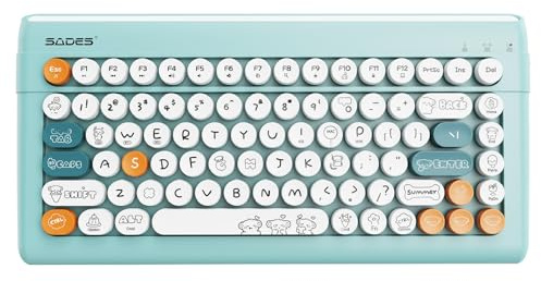 BAIHUAFRU Kabellose Tastatur mit anpassbaren Emoji-Tasten, Dunkelblau