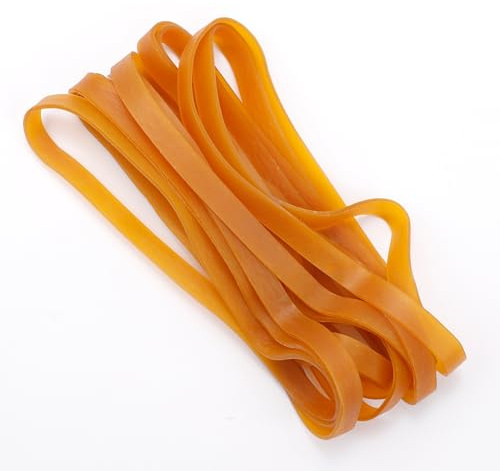 large elastic bands 20 Pcs Yellow LargeThick Elastic Rubber Bands 20x1CM | thick elastic bands Trash Can Band Rope Strong Durable Wide Wrapping Bands for Industrial Home Office School Garbage Can