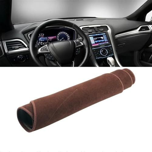 Car Interior Accessories Für Mondeo 5 MK5 Für Fusion 2013 2014 2015 2016 2017 2018 2019 Auto Dashboard Abdeckung Vermeiden Matten Zubehör Licht Pads Centre Console Dashboard Cover (Color : B Brown)