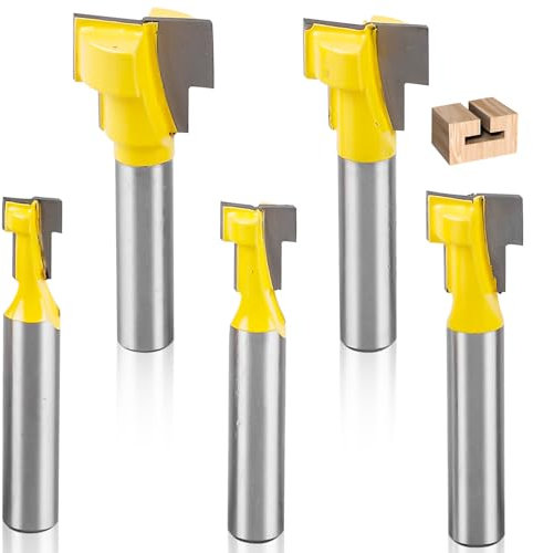5-tlg Fräser 8mm Schaft, Nutfräser, Fräser Schaft, Fräsfräser, Schlitz Holz Fräser, Nutfräser Set, Fräser Schaft für Holzbearbeitung, Holzbearbeitung Werkzeug