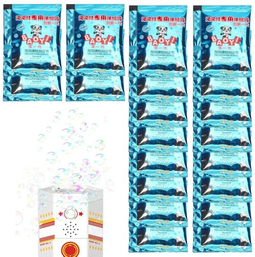 Seifenblasenmaschinenflüssigkeit, Nachfüllpackung für Seifenblasenlösung - 20 Stück Nachfüllkonzentrat-Blasenlösung - Tragbare 10-ml-Blasenflüssigkeiten, einfach Wasser hinzufügen, Ostergeschenke, Hoc