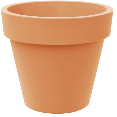 Tera Vaso Grande in Resina STANDARD ONE per Interno ed Esterno, Fioriera Moderna per Piante e Alberi, Vaso Decorativo Resistente UV e Gelo, Porta Piante Design per Giardino o Casa - Ø60 cm ANTICATO