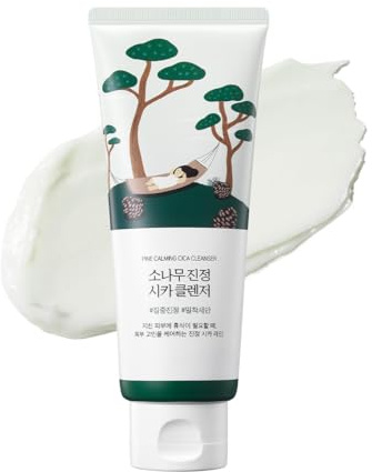 ROUND LAB Pine Calming Cica Cleanser 5.07 Fl Oz – Acne Face Wash with Salicylic Acid, BHA & LHA for Sensitive Skin, Soothing Cica + Hydrating Hyaluronic Acid, Gentle Foaming Cleanser, 150ml