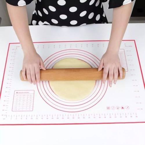 CHEFZOCO Tapete de Silicona para Amasar, Tapete de repostería Antiadherente, Alfombrilla Hornear Reutilizable, Baking Mat para Repostería, Apto para Hornear, Pastelería, Fácil de Limpiar, 60 x 40 cm
