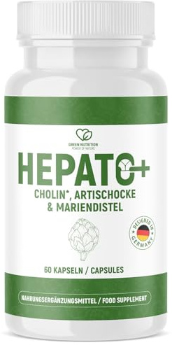 Hepato + Kapseln | mit ARTISCHOCKE, CHOLIN & MARIENDISTEL | 60 Kapseln pro Dose