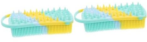 Beaupretty 2st -badebürste Borste Shampoo-schrubber Körperwäscher Handschuh Reinigungsmittel Weicher Körperpeeling Gesicht Reinigungsbürste Kopfmassagegerät Schrubben Handtuch Kieselgel