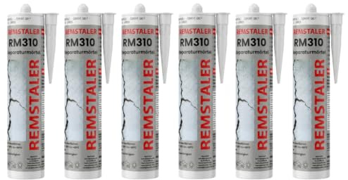 6x Remstaler REPARATURMÖRTEL für Mauerwerksfugen und Ausbruchstellen in Beton | zementgrau | überstreichbar | 310ml (6 Stk.)
