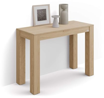 MOBILI FIVER, Konsolentisch mit Schublade Rachele, 115x45 cm, Wildeiche, Made In Italy