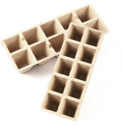 FJOADNVM Semenzaio 10 Grids Pots Seed Starter Pots Biodegradable Sprouting Seedling Trays for Indoor And Outdoor Plants(5pcs Small)