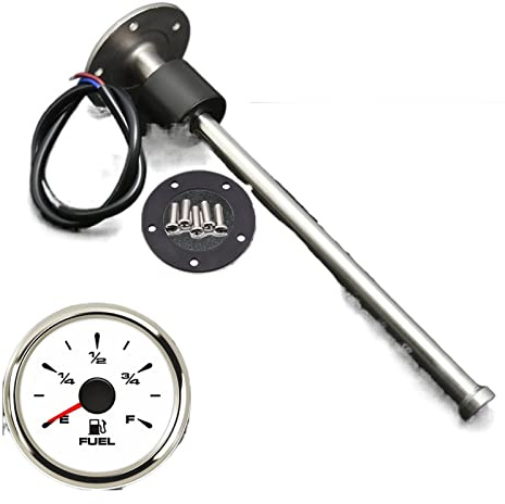 KONGMM Sensore di Livello Carburante, 100-80 0 mm Sensore del Livello del Carburante 0-190ohm INVIO COMBUSTRO 5 2 mm Calibro a 7 Colori retroilluminazione unità mittente dell'olio for Yacht(400MM)