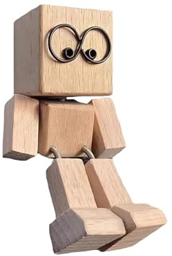 Wackelnder Holzmann, Wackelfigur Auto, Schüttelmann Aus Holz, Armaturenbrett Figur, Charmante Kleine Holzfigur, Schüttelmännchen Schreibtisch Deko Für Wohnmobil Wohnheim Hotel Wohnzimmer Schlafzimmer