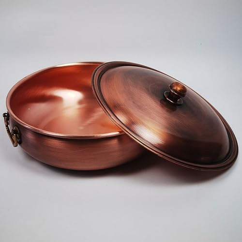 Olla de Cobre para cocinar, Olla Caliente de Cobre, Cocina de inducción, Olla de Cobre para Sopa a Gas, Olla Retro Espesa, Olla Manual de Cobre Puro, Olla de Cobre, Utensilios de c