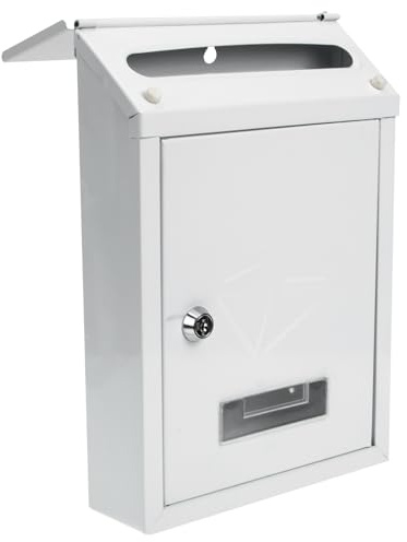 OATIPHO Lockable Wall Mounted Letterbox Rainproof Mailbox for Villa Outdoor Use Featuring Protective Lock Large Capacity Post Newspaper Box Retro Style