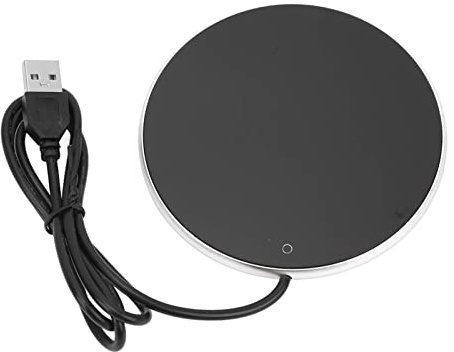 Chauffe-bougie USB, Plaque Chauffante en Verre trempé, Fonction Automatique, pour la Maison, le Bureau et les Voyages (SILVER)