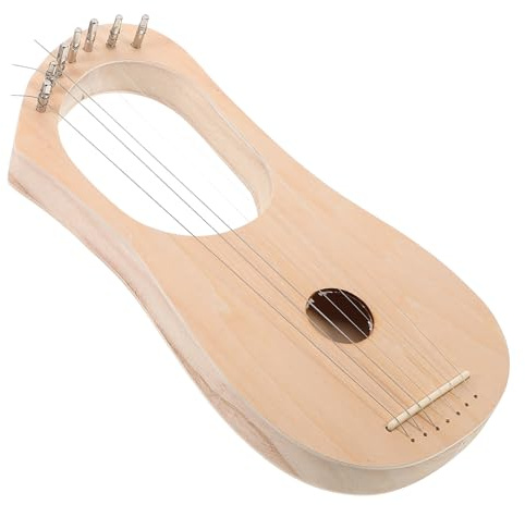 CIYODO Kit Fai da Te Arpa Lira in Legno con 7 Corde Chiave di Accordatura e Ponte Strumento Musicale Artigianale per e Adulti Progetto Creativo per Scuola e Casa