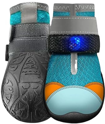 Zapatos para Perros al Aire Libre, Suministros Transpirables para Mascotas, Zapatos LED para Cachorros para Perros pequeños, para Entrenamiento, Correr, Cachorros, Paseos nocturnos al Aire