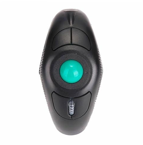 TEMPNAP Trådlös Tumstyrd Handhållen Trackballmus med Usb-port Ergonomisk Delfinform för Vänster Högerhänta Minskar Muskeltrötthet Långvarig Användning Räckvidd