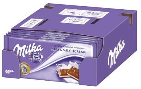 Milka Alpen-Milchcréme 20 x 100g I Alpenmilch-Schokolade I mit Alpenmilch Créme-Füllung I Milka Schokolade aus 100% Alpenmilch I Tafelschokolade