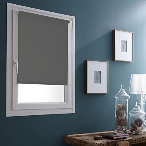 MADECOSTORE Verdunkelungsrollo, ohne Bohren, Mausgrau, 111 x 170 cm