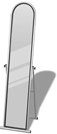 vidaXL Standspiegel Boden Stehend Spiegel Ankleidespiegel Ganzkörperspiegel rechteckig grau