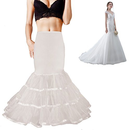 SHIMALY Women Mermaid Wedding Petticoat Fishtail Underskirt Trumpet Crinoline for Mermaid Wedding Dress (S-M, Ivroy)