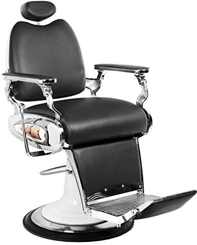 Activeshp Moto Style Friseurstuhl Friseursessel Barberstuhl Bedienungsstuhl Friseureinrichtung Schwarz | 360 Grad drehbar | höhenverstellbar mit hydraulikpumpen |