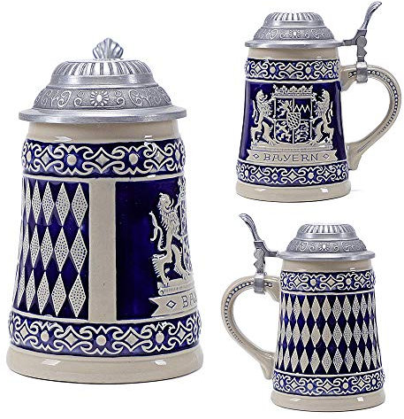 0.5Litros Jarra de Cerveza Alemana Escudo de Alemania German Beer Stein Mug Regalos Souvenirs Gift Box Decoración de Decoración de Bar. Regalo del padre