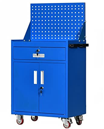 Rollende Werkzeugkiste, Werkzeugschrank, Werkzeugkasten mit 4 Rädern und Schublade, Tragbarer Werkzeugkasten Brust für Garage und Werkbank (Blau) (Color : Style 3)