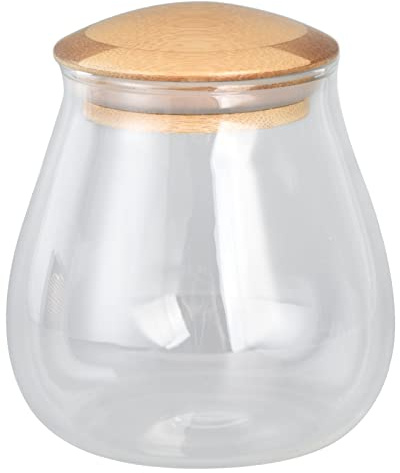 Récipient scellé en verre transparent fiable et sûr avec couvercle pour le thé en grains de café EVTSCAN(900ml)