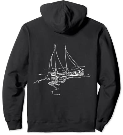 Zweimaster Segelboot unter Segeln, Kapitän Skipper Segel Pullover Hoodie