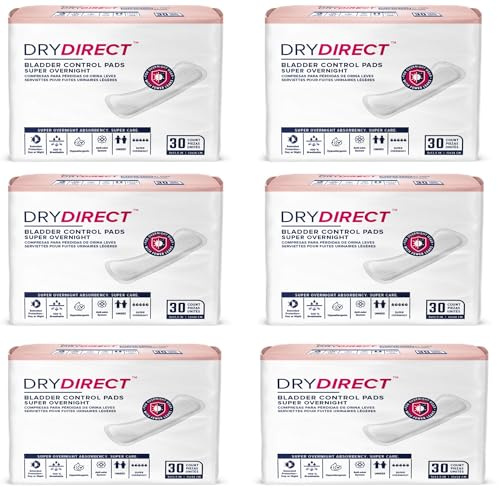 Dry Direct Overnight Bladder Control Pads (Mega Case of 180) by Parentgiving