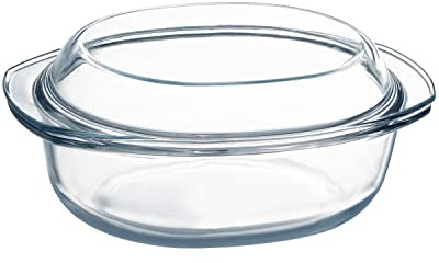 Mini Oval Glass Casserole Dish with Lid - Single Serving, Microwave & Oven Safe, Easy Grab Bakeware