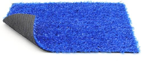 BONERVA | Césped Artificial COLORTERRA 7mm | Rojo, Azul, Negro | Varias Medidas | Rollo de césped de Color económico para terrazas, decoración, Eventos, etc | (2x10 Metros, Azul)
