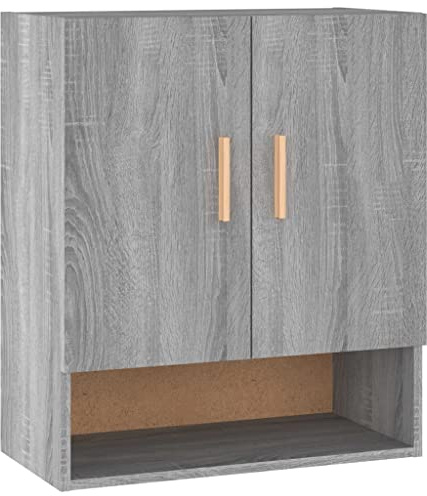 vidaXL Wandschrank Hängeschrank Bücherschrank Mehrzweckschrank Lagerschrank Schrank Wohnzimmer Grau Sonoma 60x31x70cm Holzwerkstoff