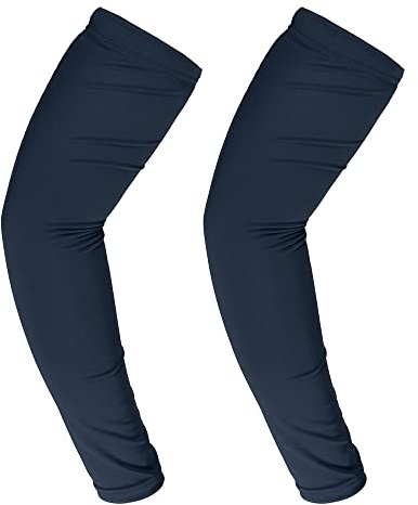VOCOSTE 1 Paar Ärmlinge Rutschfest ArmSleeves UV Sonnenschutz Armstulpen für Damen Herren Golf Basketball Fahren Radsport Wandern Laufen Dunkel Blau L Größe