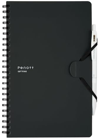 KOKUYO Penott Soft Ring Notebook, A5 Modified, 0.2 inch (5 mm) Square, Black, SU-SP137S5-D