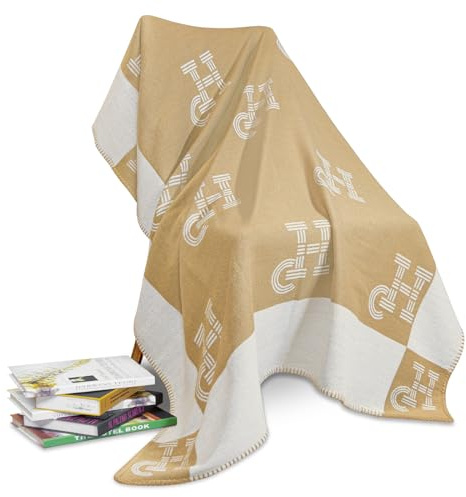 GHUQ Khaki-Überwurfdecke, Wollstrickdecke, superweiche Decke, dekorative Decke für Sofa, Wohnzimmer, Reisen, unverzichtbar, geeignet für alle Jahreszeiten, 130 x 160 cm