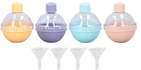 NDNCZDHC 4PCS Light Bulbs Ice Molds, Portable Sphere Ice Cubes Molds Round Ice Hockey Molds with Lid for Kitchen