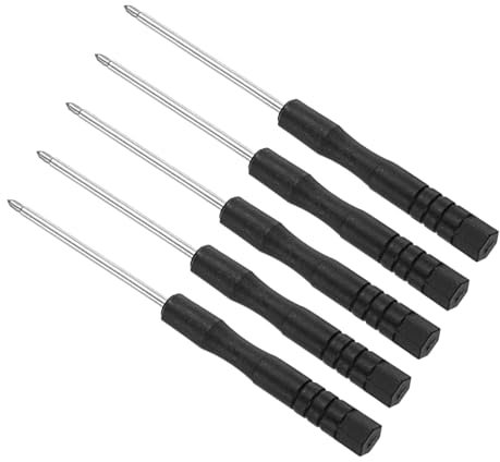 CoCud Mini Tri-Point Screwdriver, 0.6mm Size 80mm Length, Carbon Steel Small Y-Type Head Screwdrivers with Anti-Slip Handle - (Applications: for Glasses, Watch or Laptop), 5-Pieces