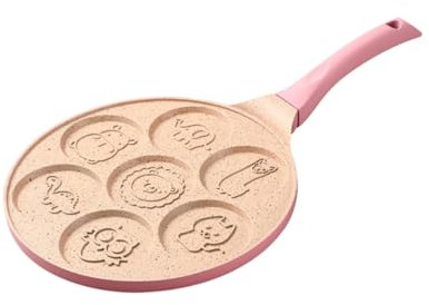 Zerodeko 7holes Animal Pattern Nonstick Frying Pan Omelette Pan Pancake Pot Boys and Girls Cooking Cookware