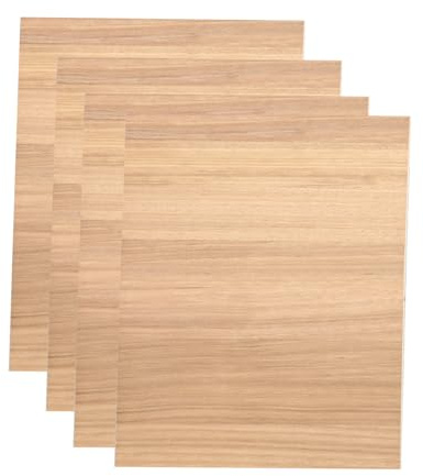 ATOMSTACK Lot de 4 contreplaqué en palissandre jaune 297 x 215 mm, panneaux de contreplaqué laser en bois de 3 mm, plaques de contreplaqué pour bricolage, gravure laser, coupe, pyrogravure, routeur
