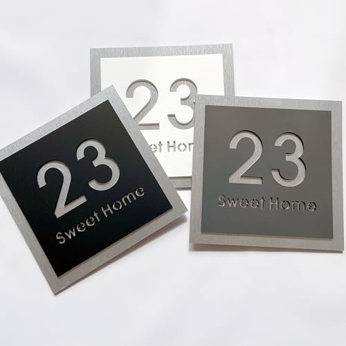 Puertas de aluminio compuestas acrílicas personalizadas números casa exterior gris antracita negro blanco calle número de casa hotel tienda apartamento número de placa casa