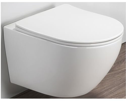 Milano Attingham Modern White Ceramic Wall Hung Toilet WC Pan Soft Close Seat