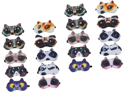 COLLBATH 20stücke Tiermotiv Schlafmasken Atmungsaktive Für Nickerchen Und Entspannung Als