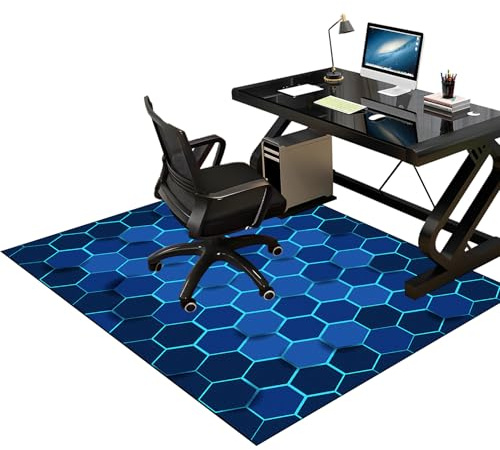 Tkuhknag Tappeto per Sedia Ufficio Gaming Tappetino per Pavimenti 60 x 70 cm Tappetini per Sedia da Ufficio per Pavimenti Antiscivolo Protettivo Rettangolare Tappetino di Protezione per Pavimento