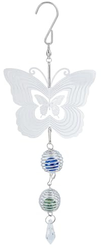 NICENEEDED Moulins à Vent en Forme de Papillon Ornements de Papillon en Métal à Suspendre pour L'Extérieur Décorations de Jardin en Métal 3D Carillons Éoliens Papillons pour la Décoration de Jardin