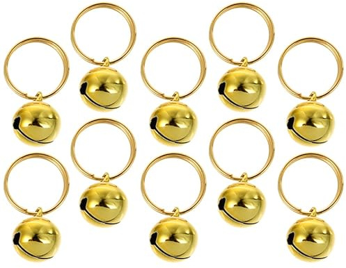 Milisten 10St Haustier Glocke glöckchen Gold golduhr Balsam Hunde Katzenhalsseil Welpe -Haustierhalsbänder Breakaway Multifunktions-DIY-Glocken Partyglocken Rostfreier Stahl Golden