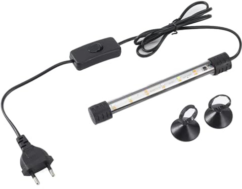 GERUI LED Plants Aquarium Beleuchtung mit On/Off, einstellbare Farbe | mit 2-Reihen Perlen 4 Farben, 18cm Aquarium Beleuchtung für Wasserpflanzen und Süßwasser-Aquarien